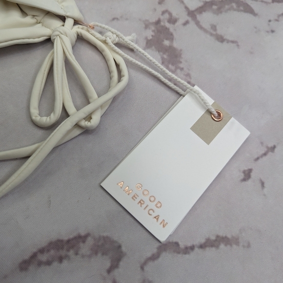 Good American Swim Bottom Women Ivory White Tiny Ties Bikini Swimsuit - Picture 5 of 12